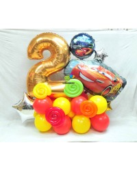 Happy 2nd Cars Birthday Number Design